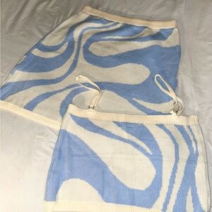 White/Blue knit 2 piece